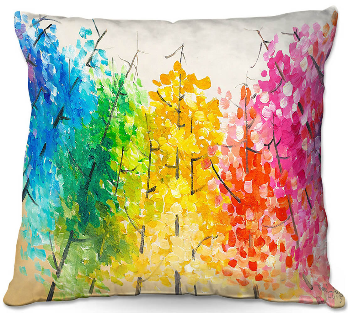 DiaNoche Designs Couch Colorful Trees II Throw Pillow Wayfair